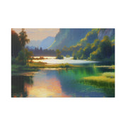 Serene & Silent Lake Reverie Lake Painting Canvas