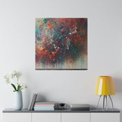 Spectrum Splatter Vibrant Red Blue Yellow Abstract Painting Canvas