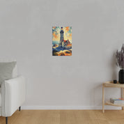 Luminous Beacon Of Light Coastal Wall Art Lighthouse Painting Canvas