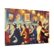 1950s Classic American Pub Scene Retro Bar Art Canvas