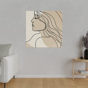 Mystic Beige Line Art Boho Style Wall Decor Canvas