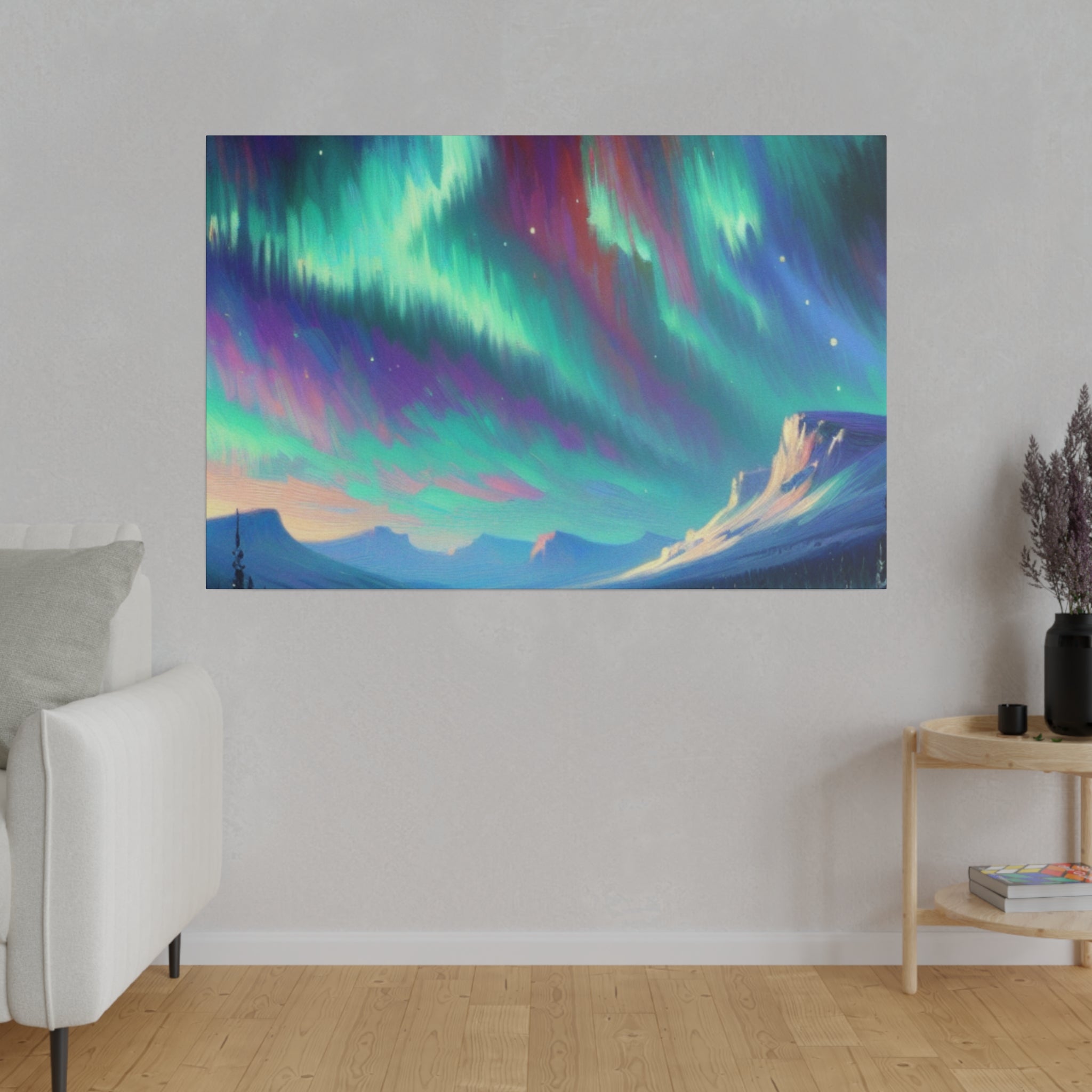 Aurora Frost Mirage Northern Lights Painting Canvas