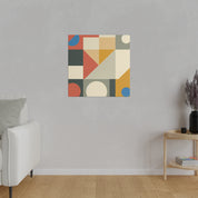 Red Yellow Beige Abstract Mid Century Modern Wall Art