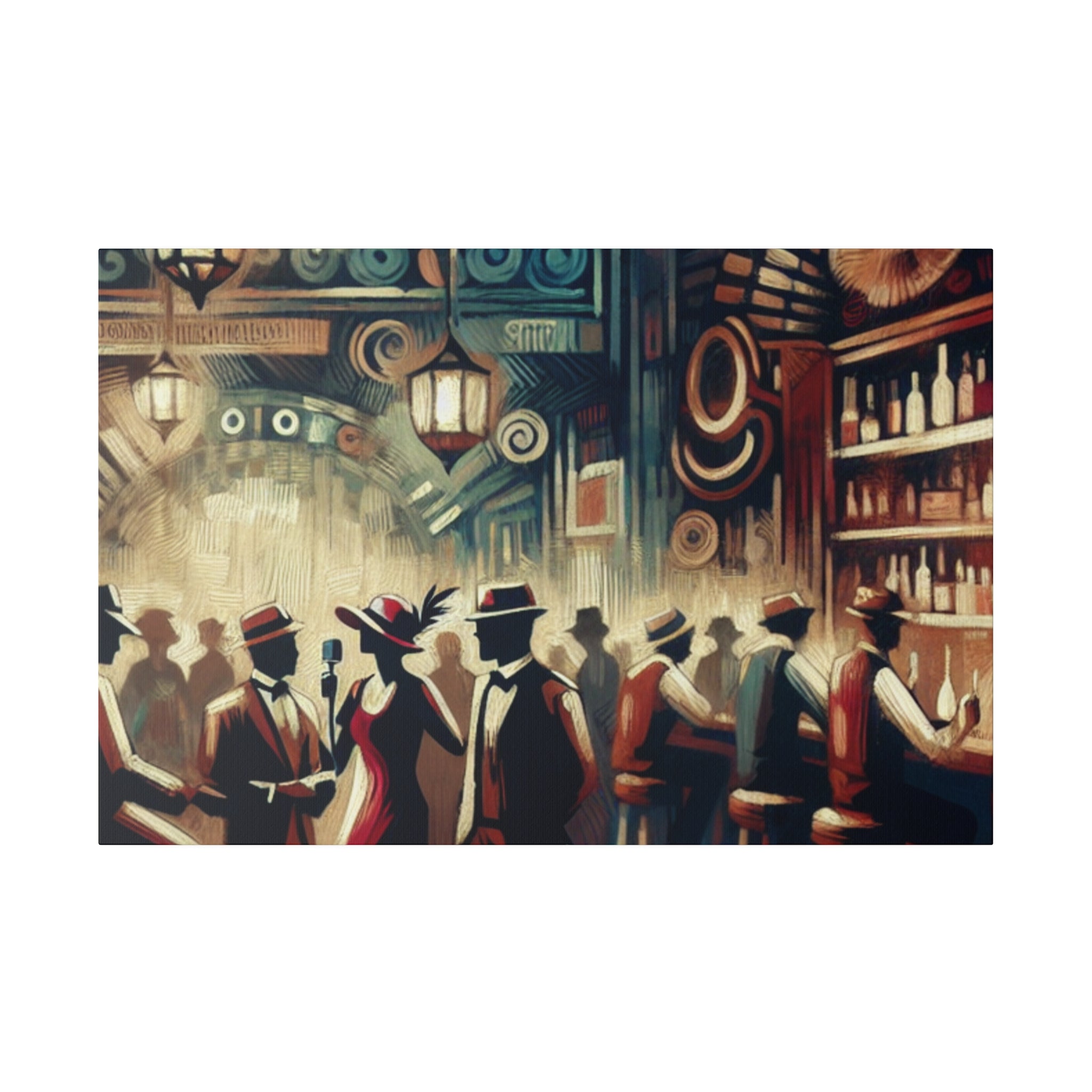 Velvet Jazz Secrets Retro Speakeasy Bar Art Canvas