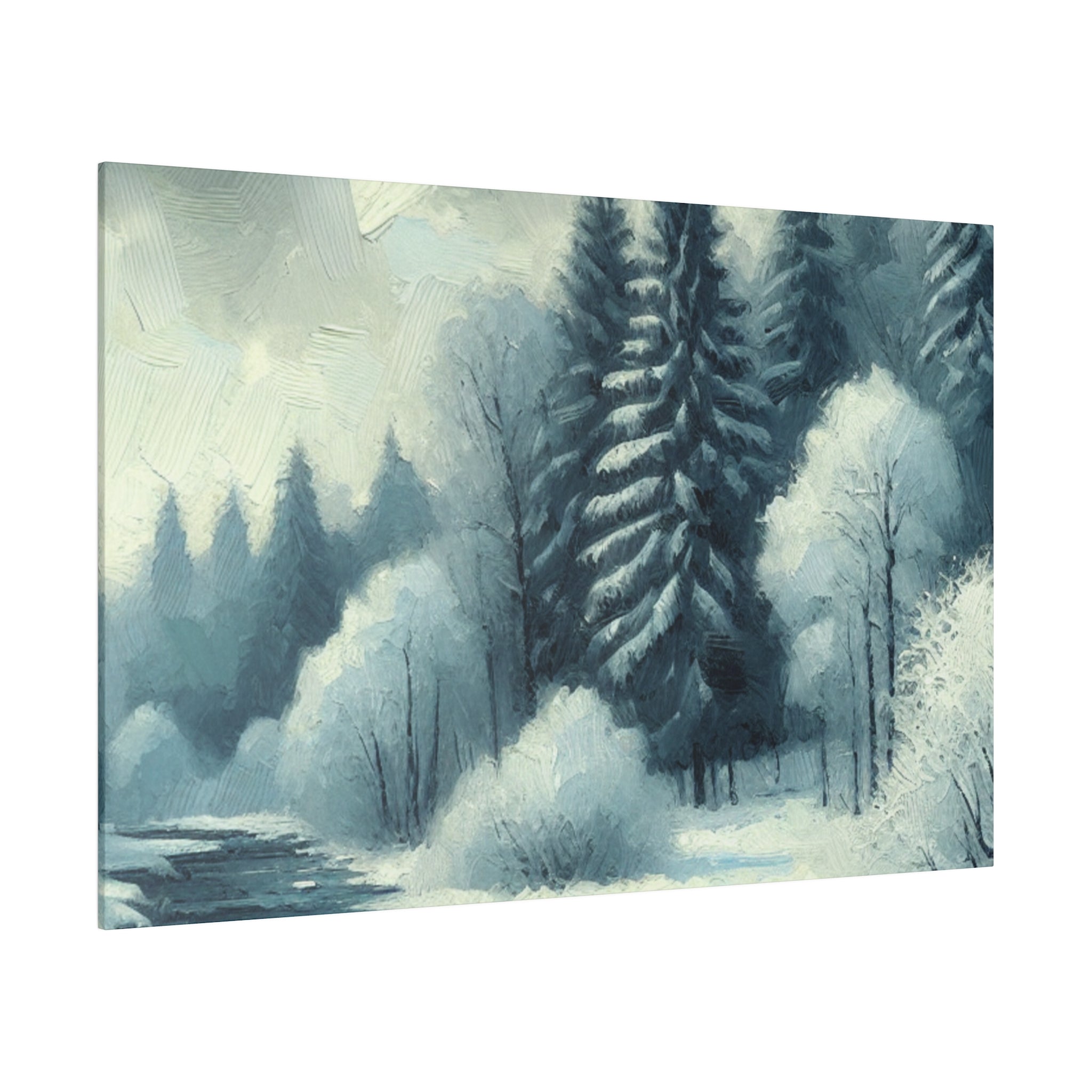 Winter Symphony in Vintage Hues Winter Painting Canvas