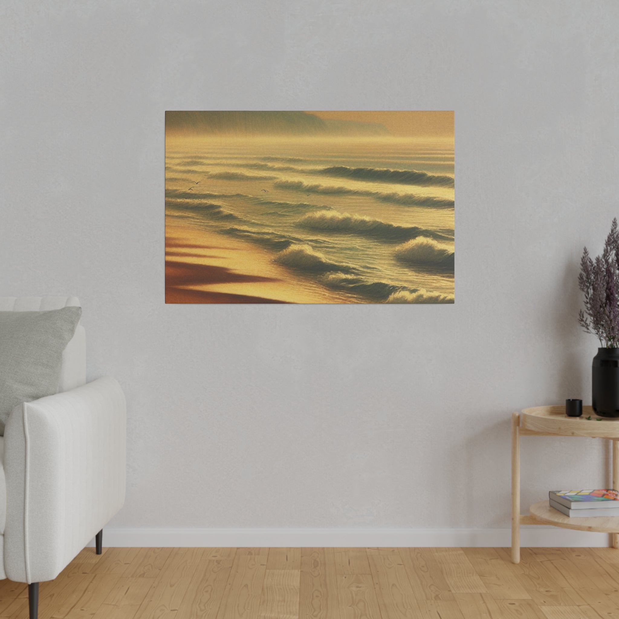 Ocean Serenity Tonalism Beach Painting Canvas