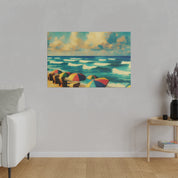 Nostalgic Shores Coastal Decor Beach Painting Canvas