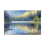 Aqua Serenity Canvas Lake Painting Canvas