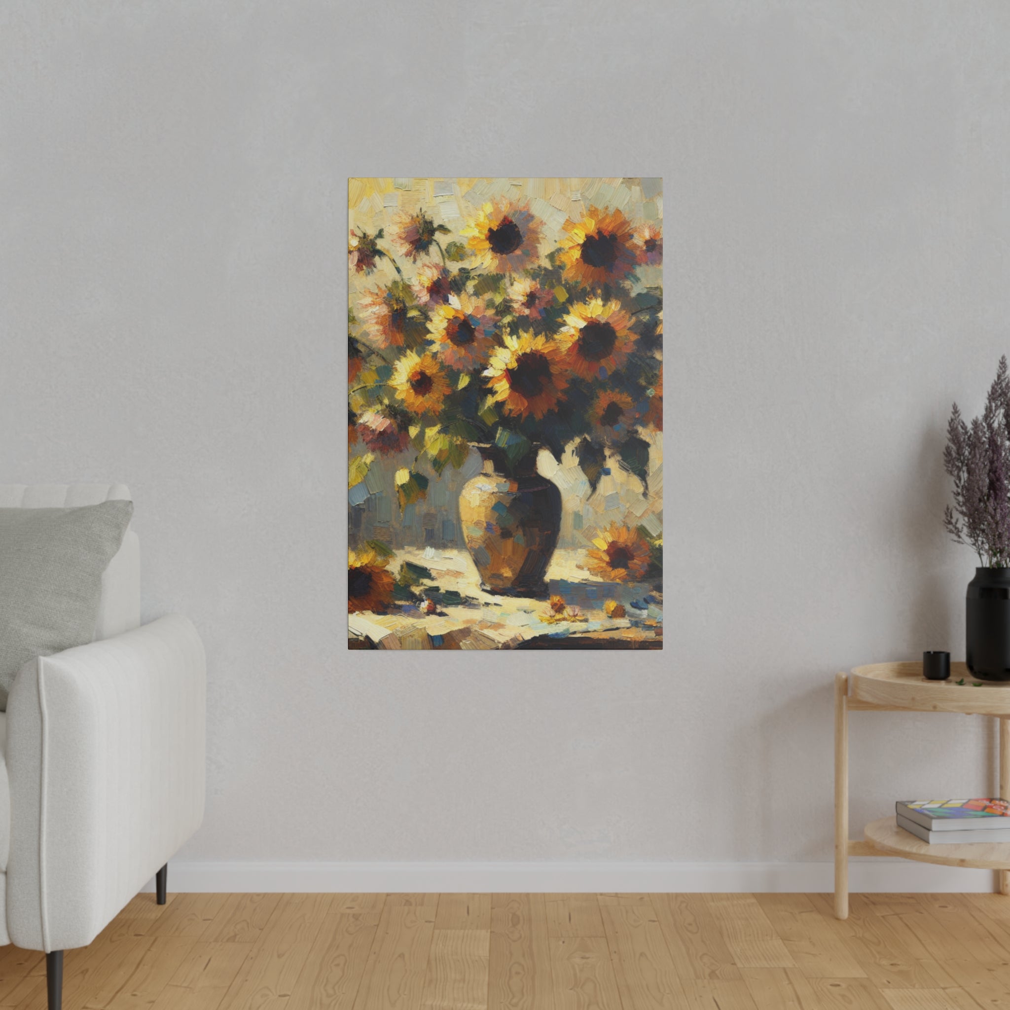 Blossom Nostalgia Flowers In Vase Sunflower Painting Canvas