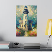 Luminary Refuge Coastal Wall Art Lighthouse Painting Canvas