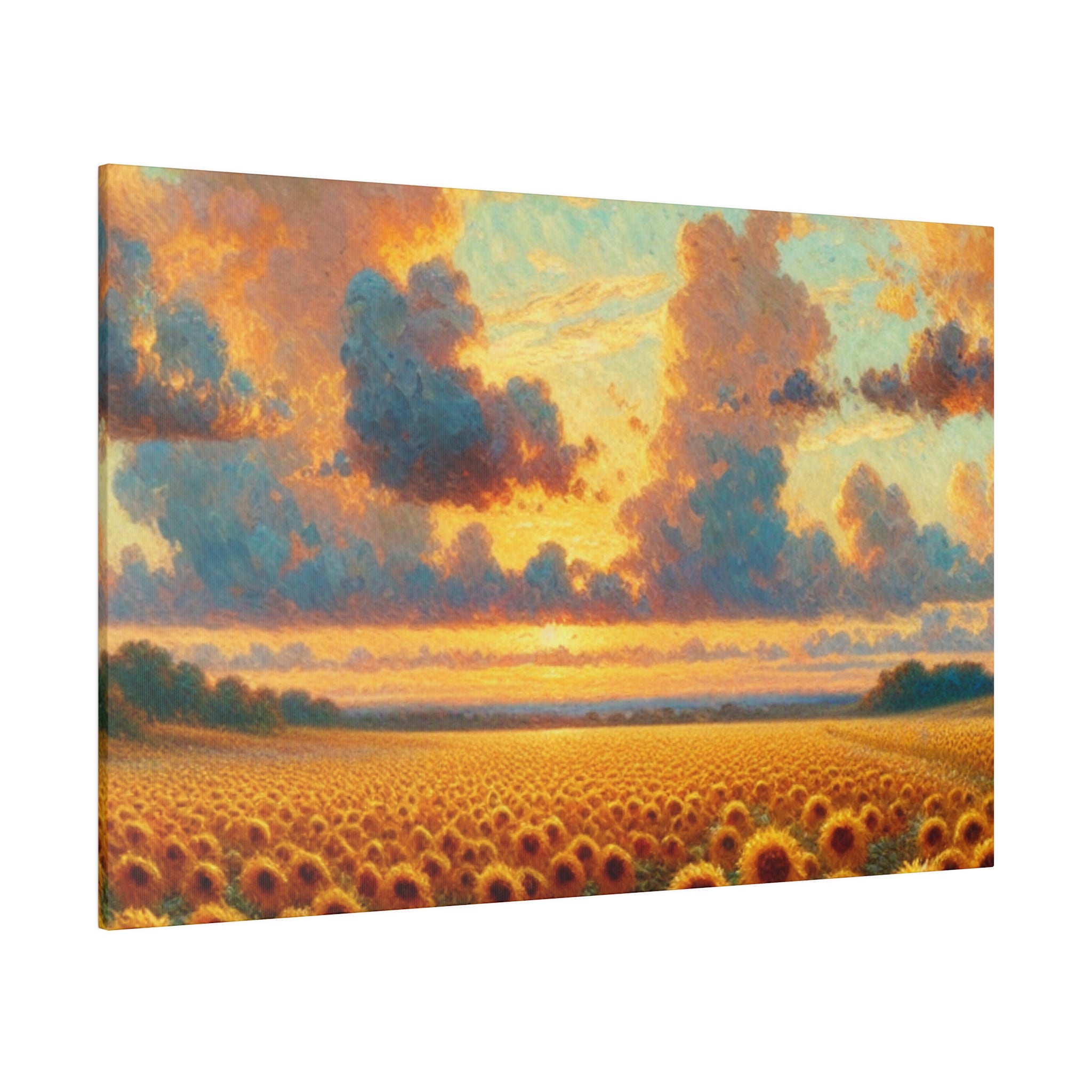 Country Sunflower Field Floral Wall Art Sunflower Painting Canvas