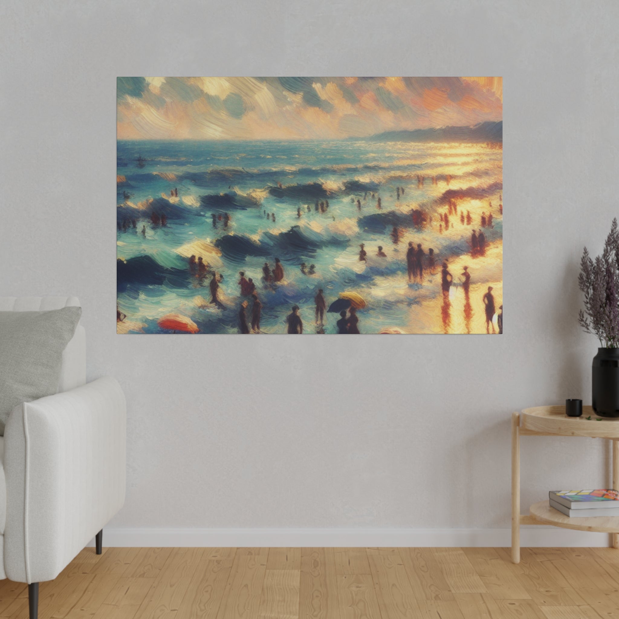 Seaside Tranquillity Beach Landscape Painting Canvas