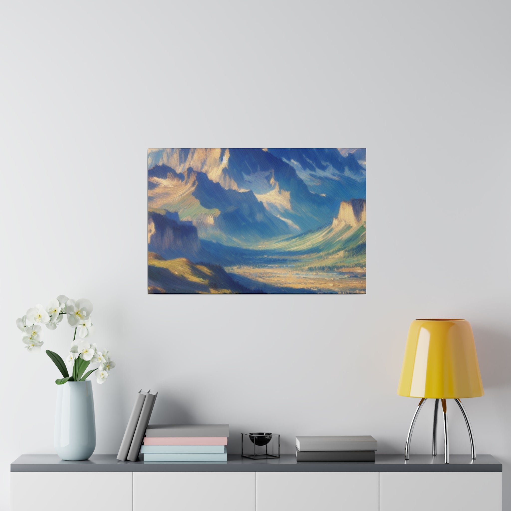 Light Meets Land Mountain Landscape Painting Canvas