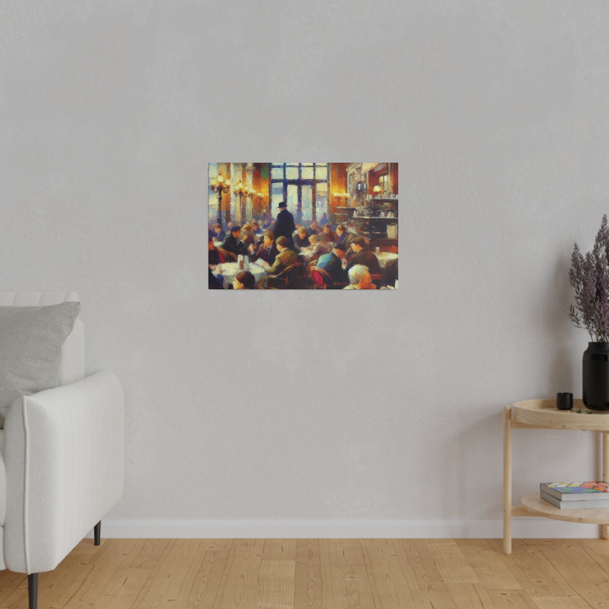 Sunrise Coffee Whispers European Cafe Artwork Canvas