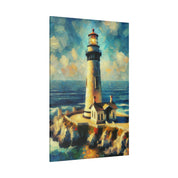 Maritime Mirage Coastal Wall Art Lighthouse Painting Canvas