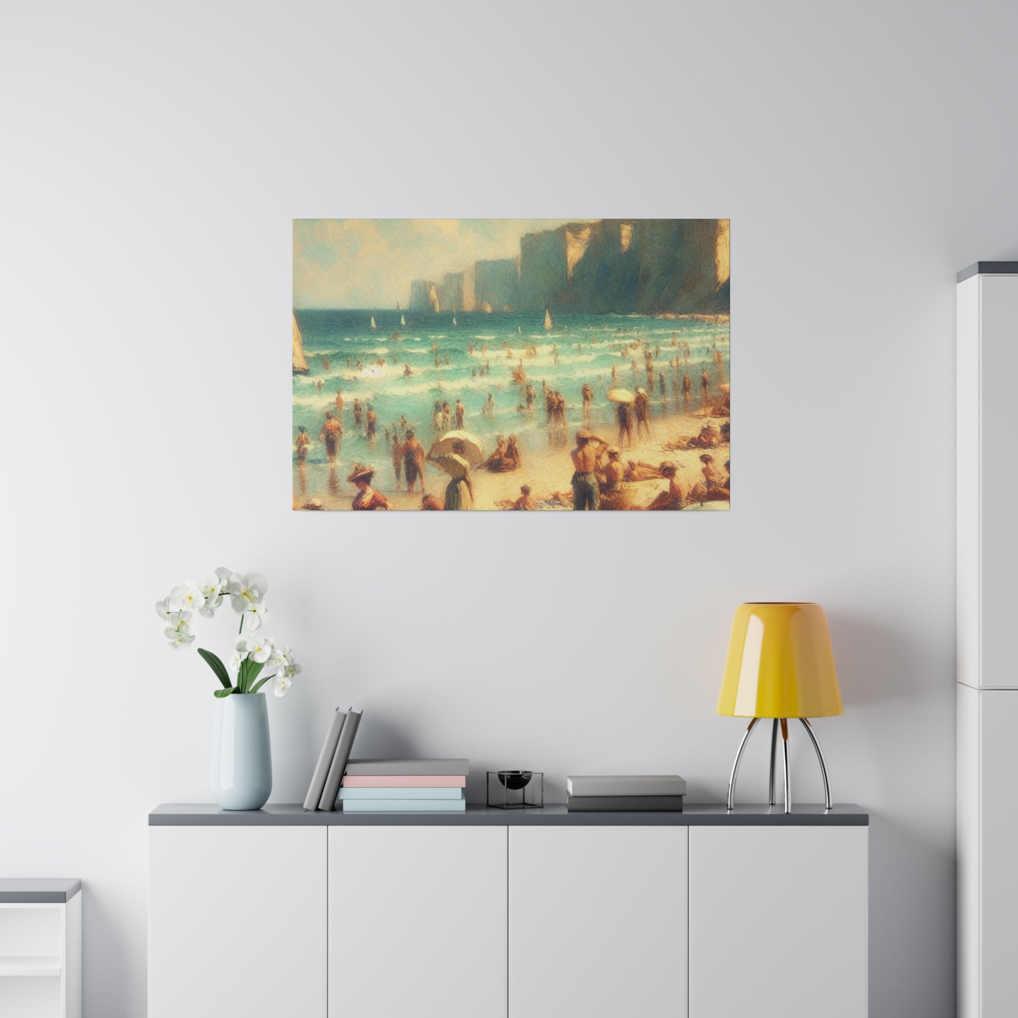 Serene Coastal View Beach Painting Canvas