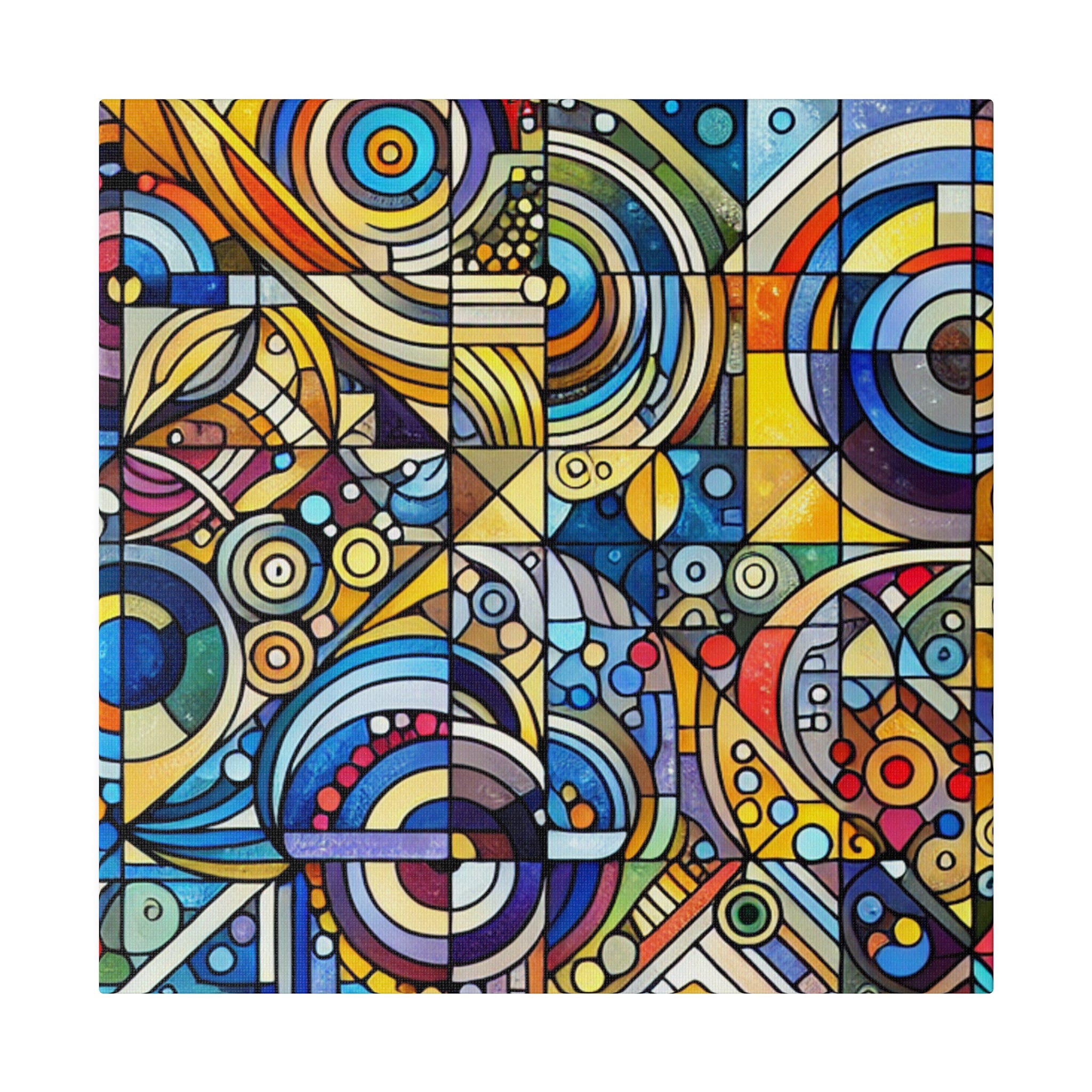 Geometric Curves Abstract Artwork Painting Canvas