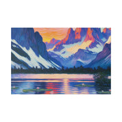 Quiet Lake Mountain Landscape Painting Canvas