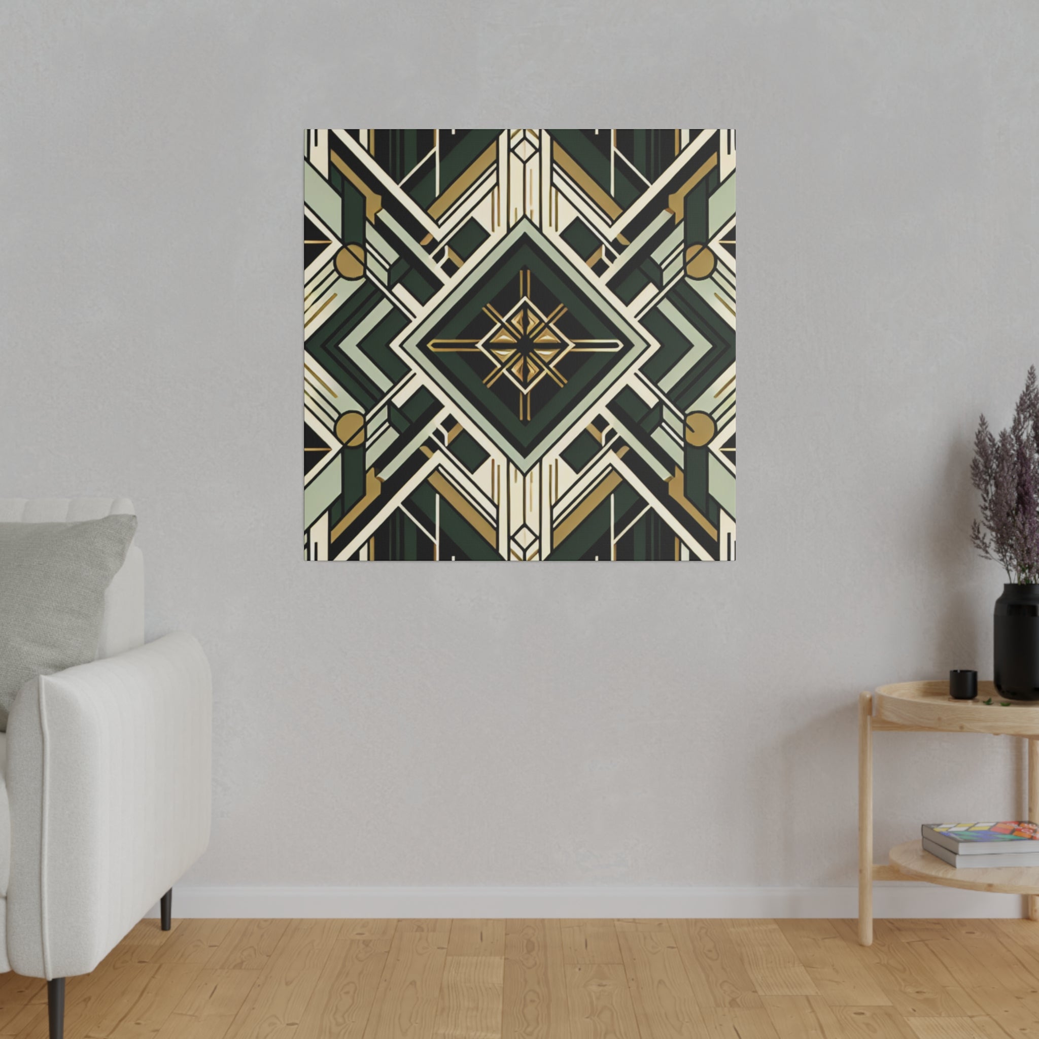 Deco Elegance Swirls Pattern Art Deco Wall Art Canvas