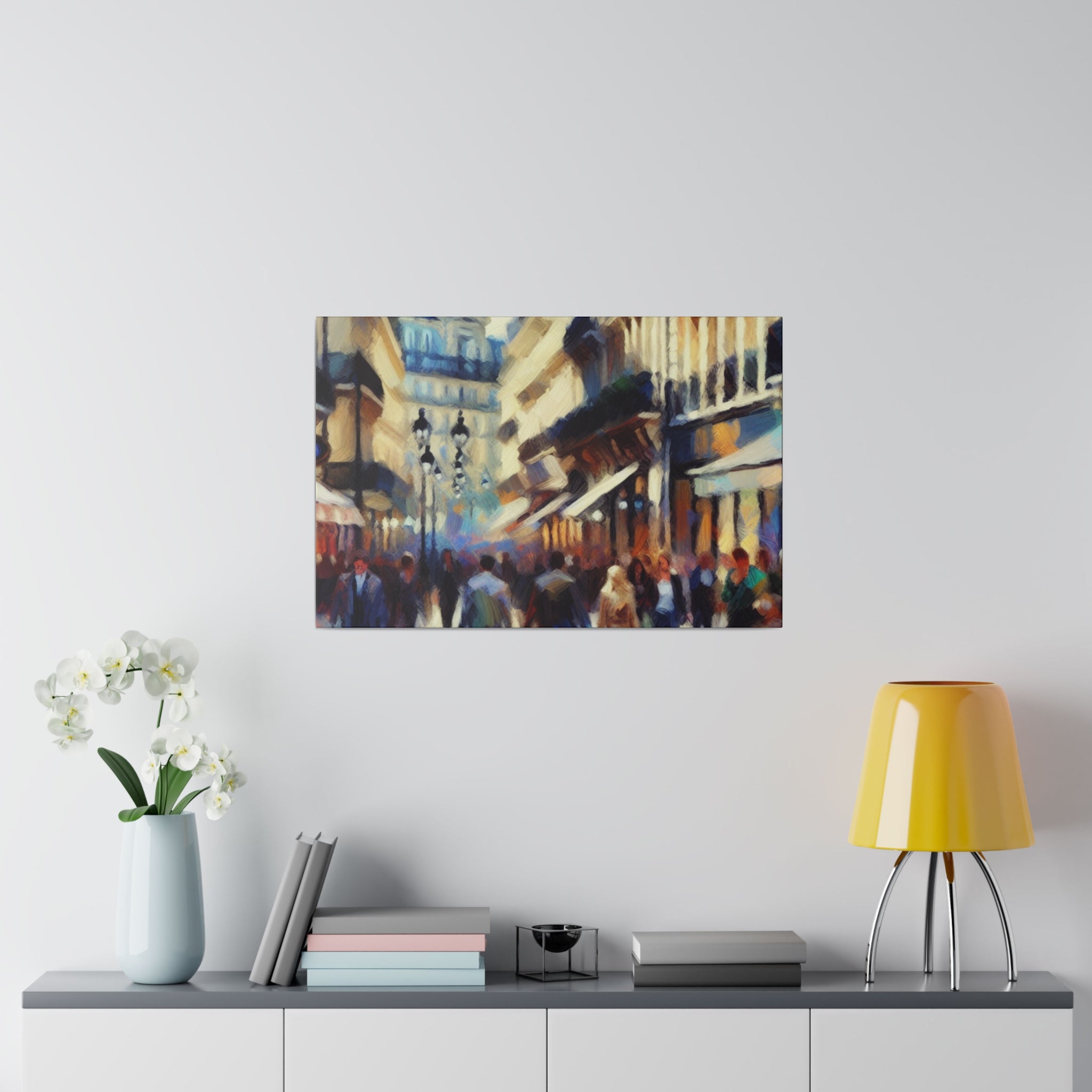 Chromatic Urban Symphony French Street Painting Canvas