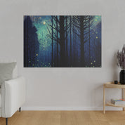 Firefly Glow Night Forest Painting Canvas