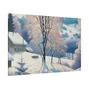 Frosty Epoch Cabin Snowscape Winter Painting Canvas