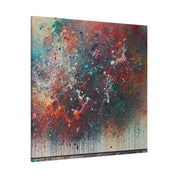 Spectrum Splatter Vibrant Red Blue Yellow Abstract Painting Canvas