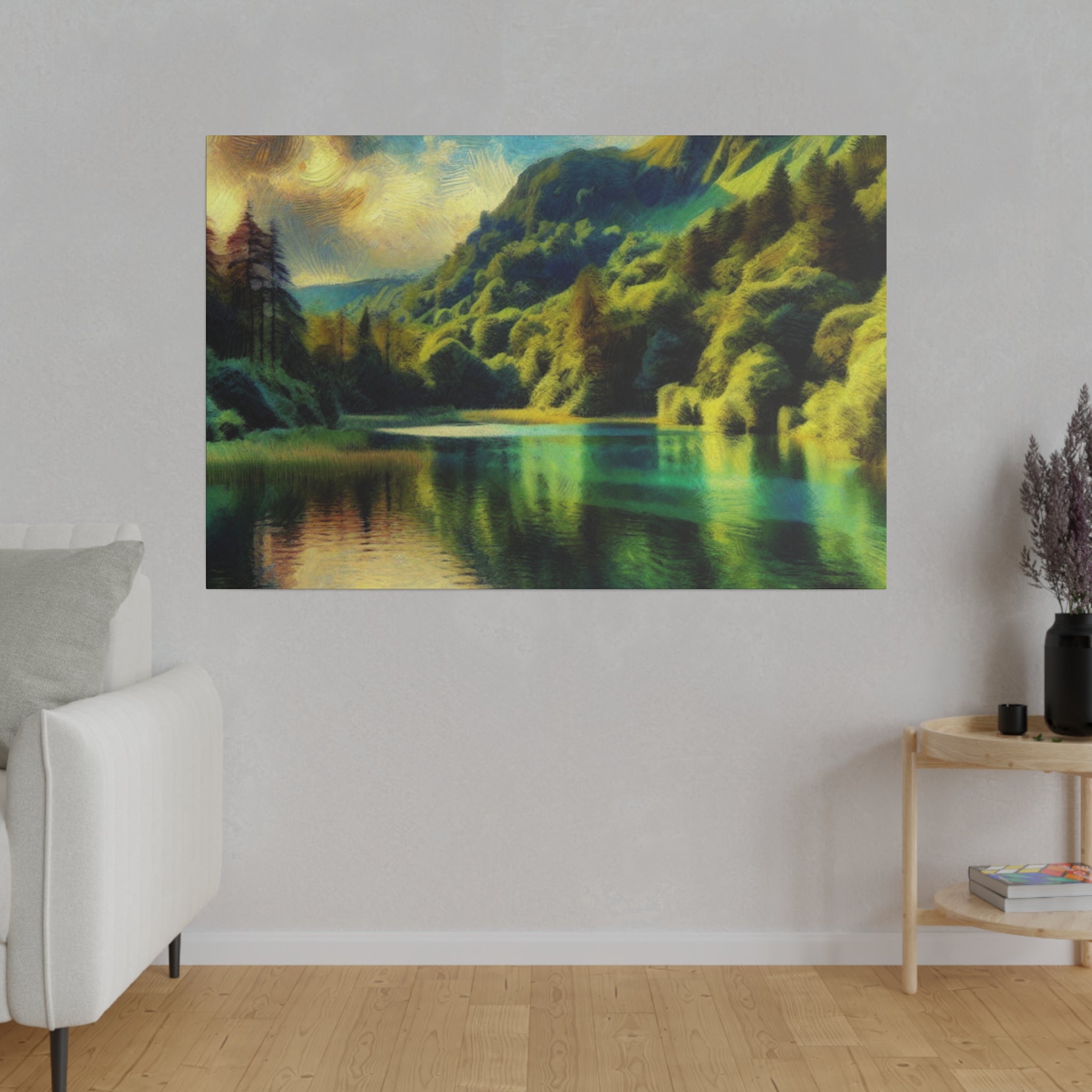 Serene Lake Whispers Lake Painting Canvas