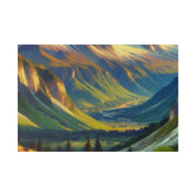 Lush Foothills Mountain Landscape Painting Canvas