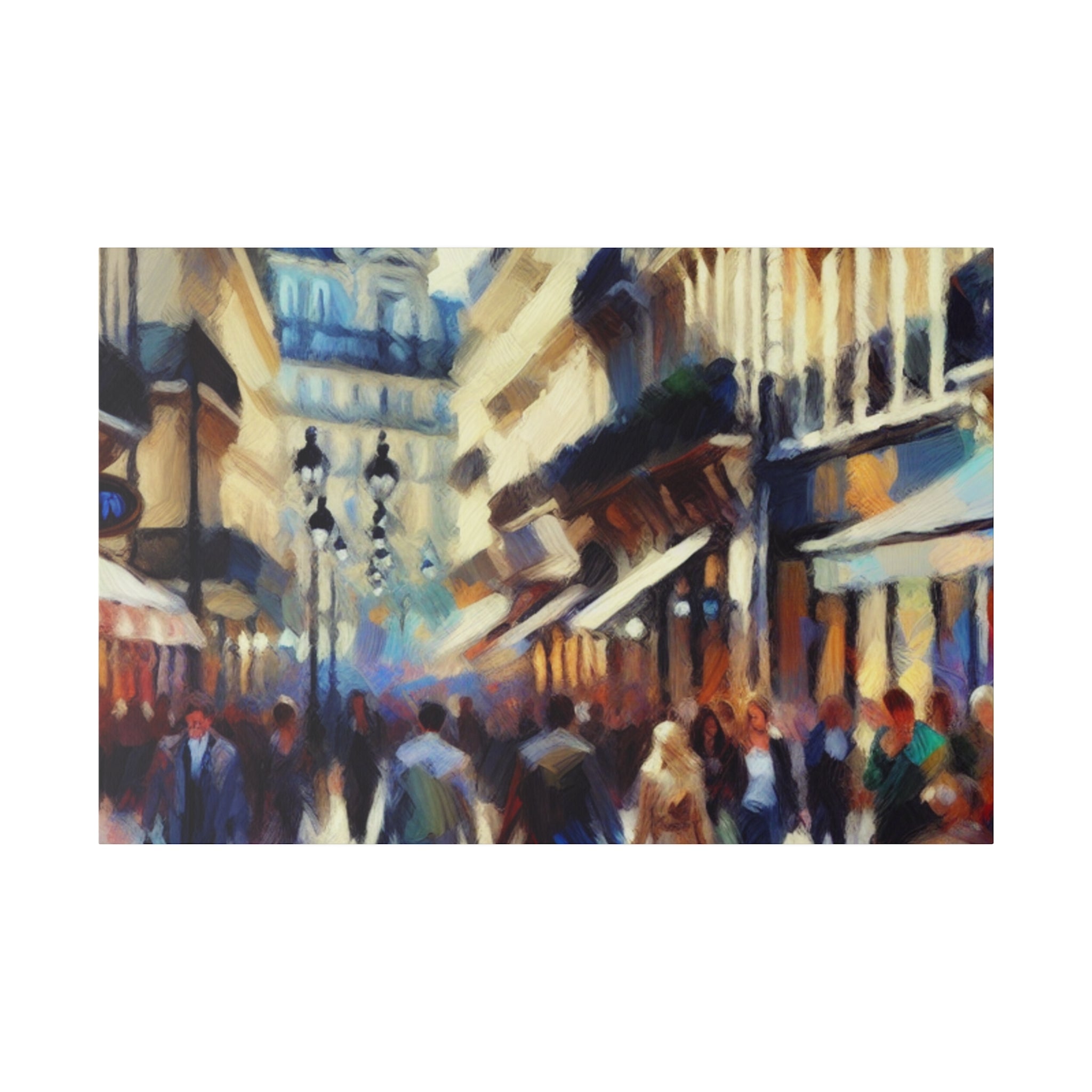 Chromatic Urban Symphony French Street Painting Canvas