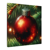 Red Christmas Ornament Canvas