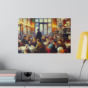 Sunrise Coffee Whispers European Cafe Artwork Canvas