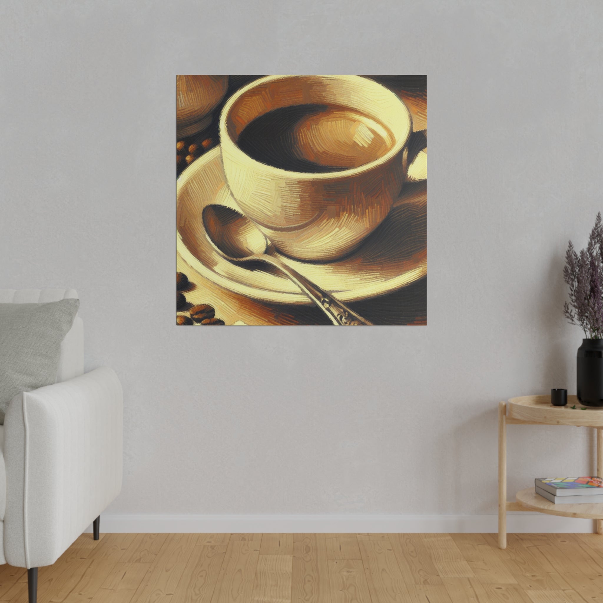 Rich Brown Aroma Impressionist Painting Coffee Painting Canvas