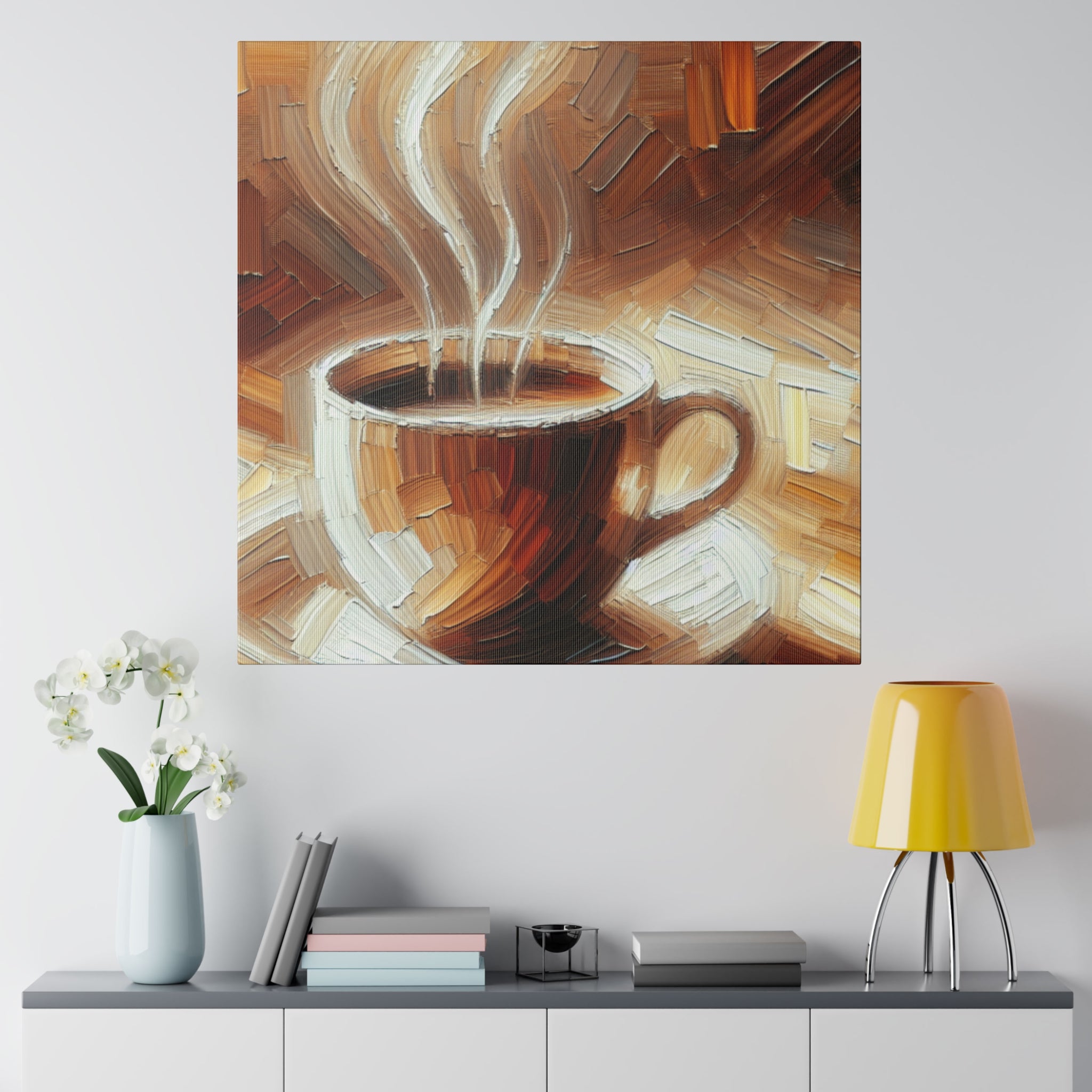 Rustic Aromatic Coffee Impressionist Coffee Painting Canvas