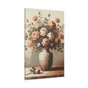 Blossom Pastels Roses Flowers In Vase Painting Canvas