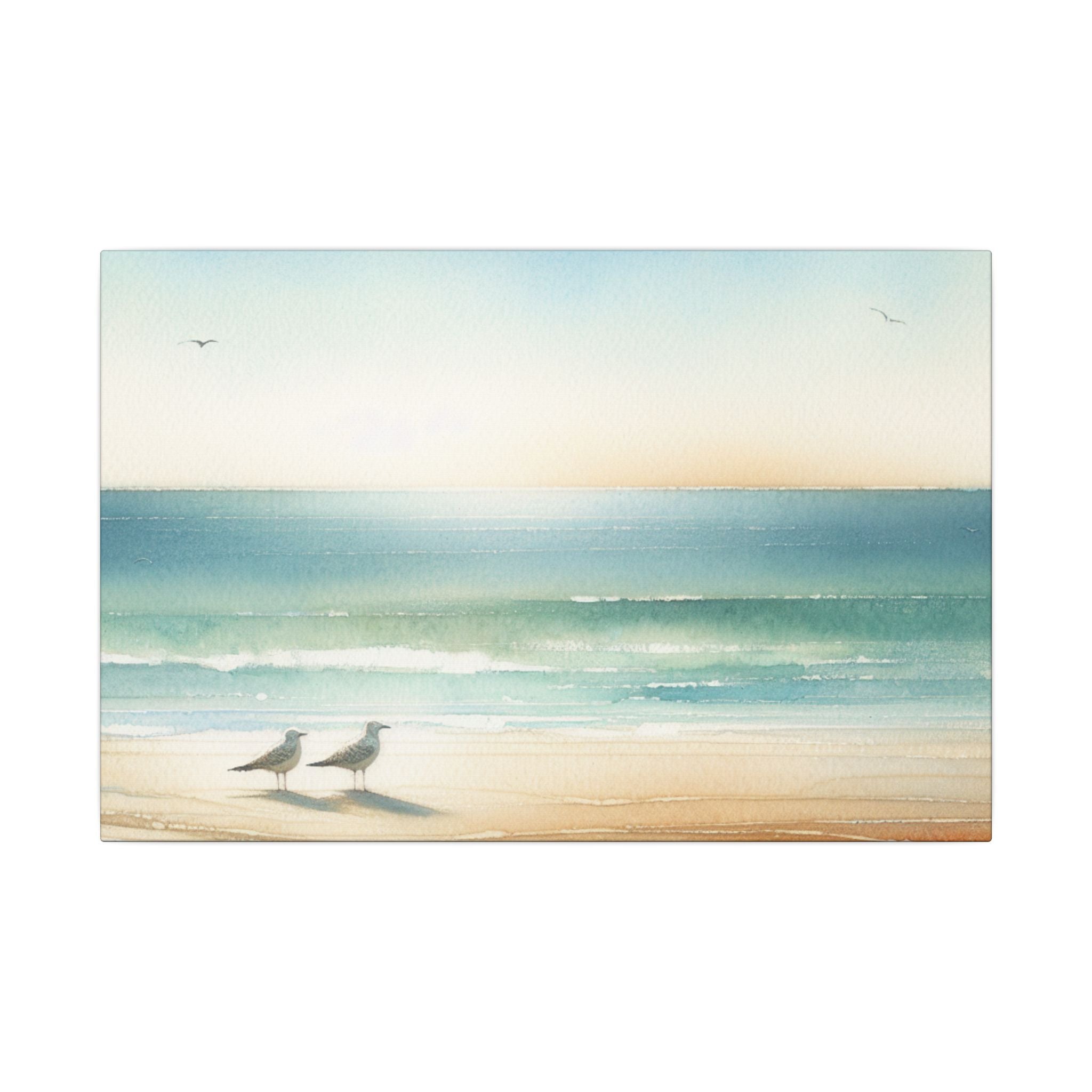 Two Seagulls by the Shore Canvas