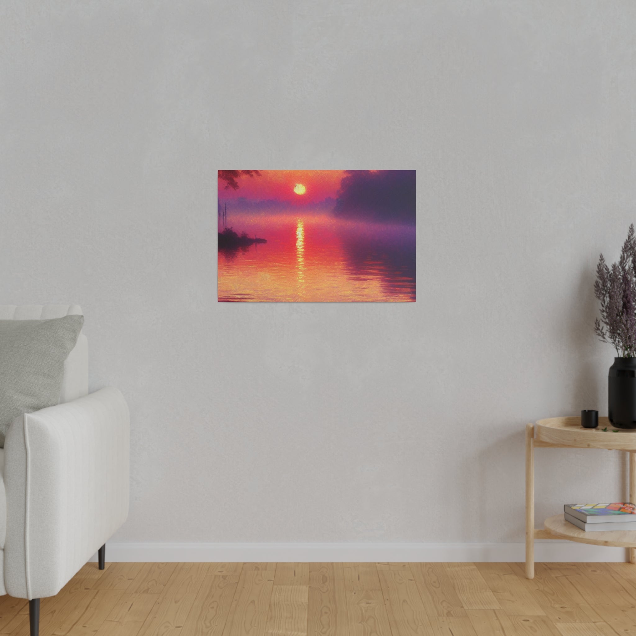 Dawn's Radiant Embrace Sunrise Painting Canvas