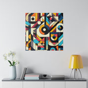 Geometric Symphony in Maximalist Hues Geometric Painting Canvas