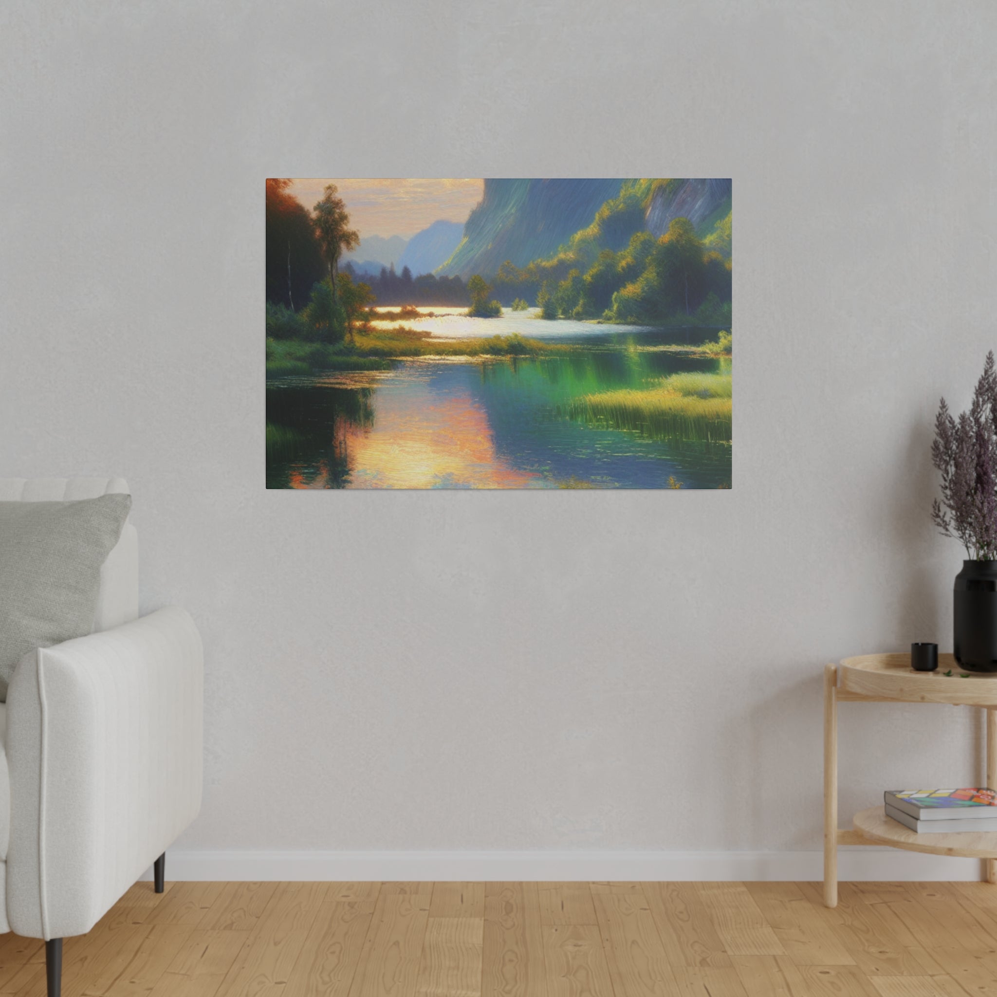 Serene & Silent Lake Reverie Lake Painting Canvas