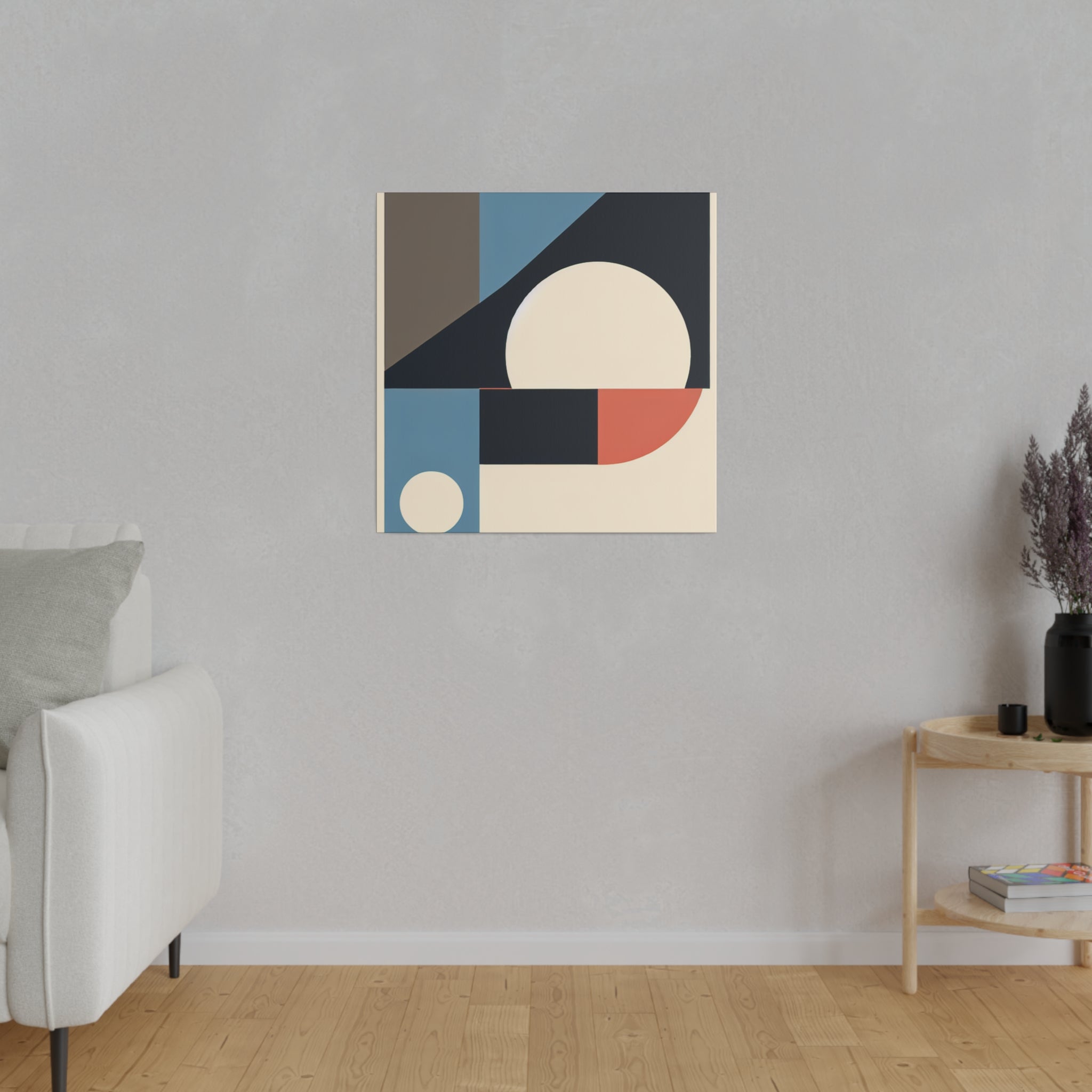 Mid Century Geometric Abstract Wall Art Canvas