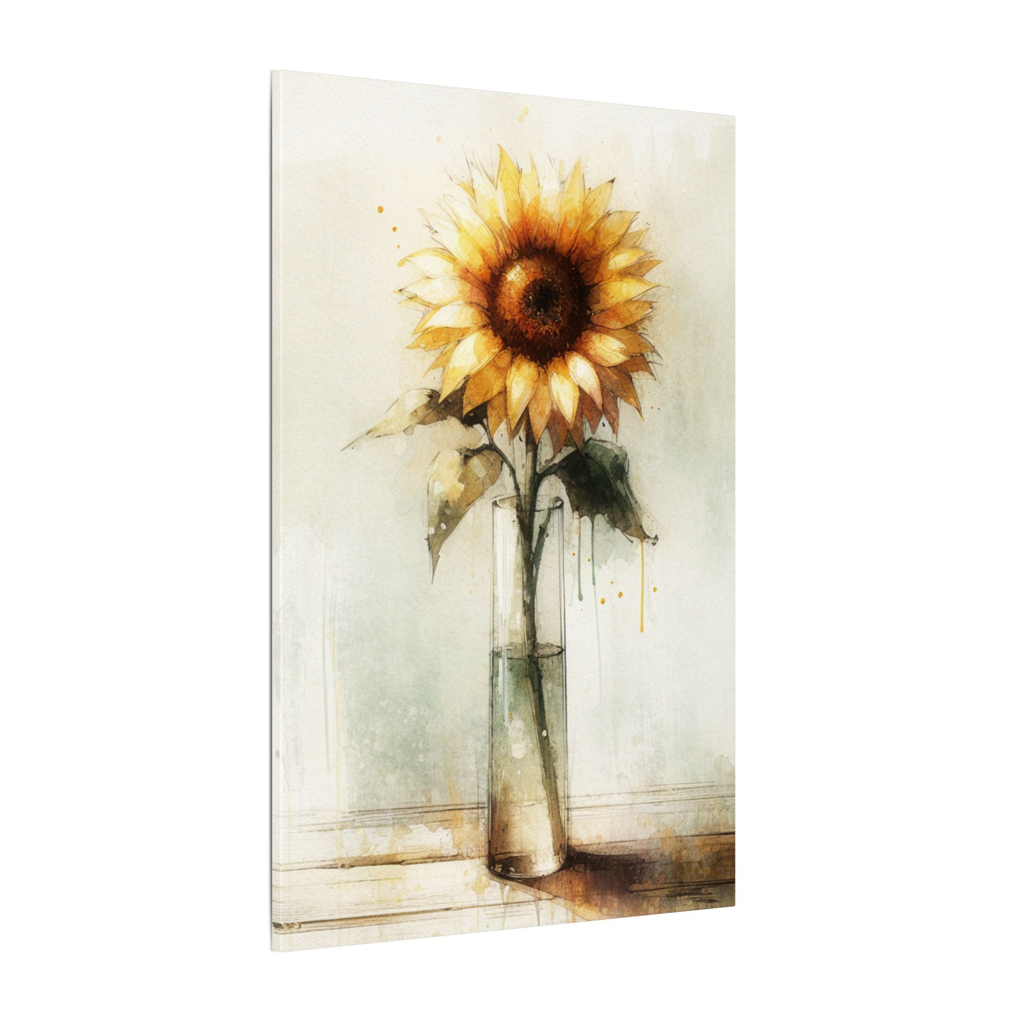 Rustic Sunflower Vase Canvas