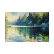 Secluded Serenity Lake Painting Canvas