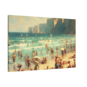 Serene Coastal View Beach Painting Canvas