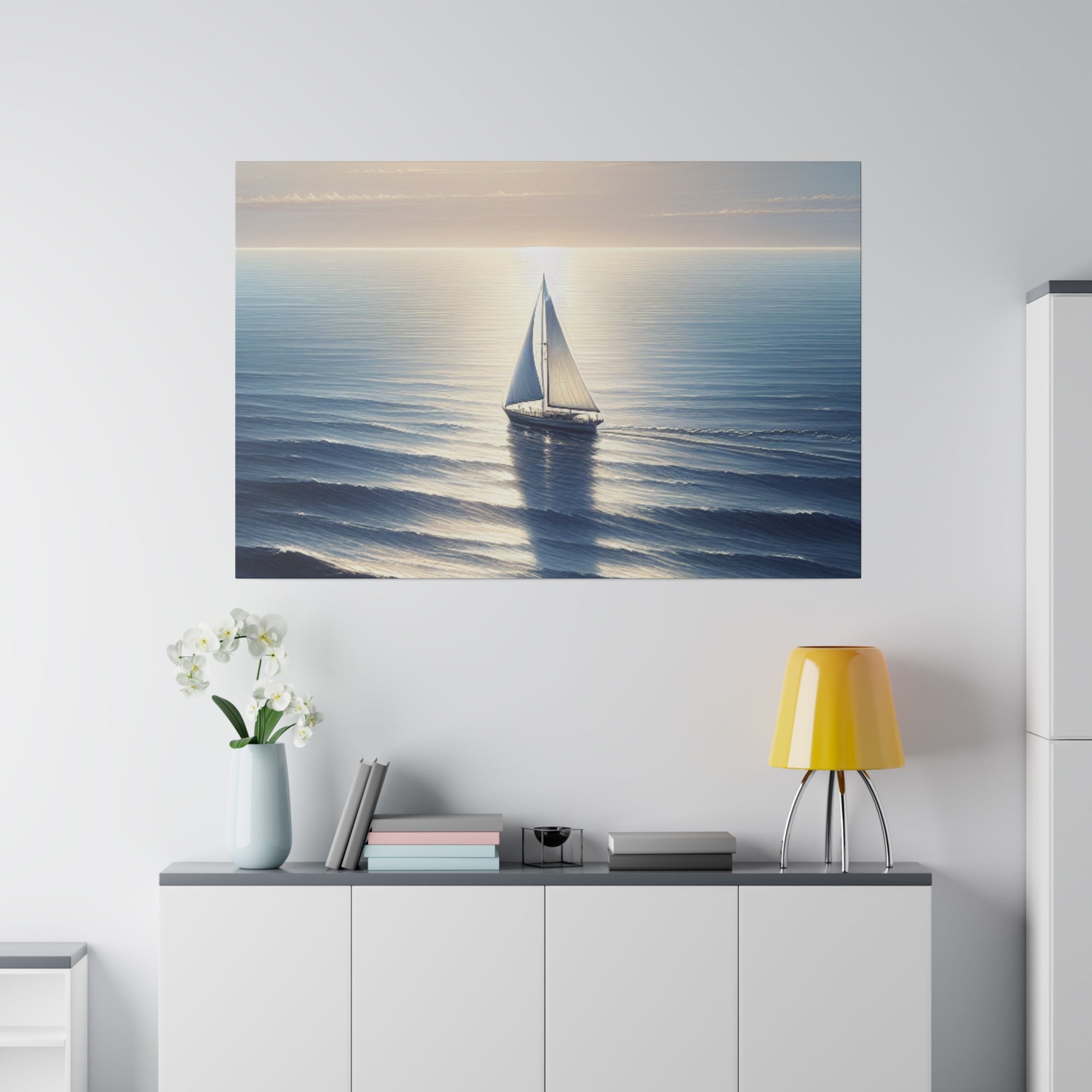 Nautical Embrace Sailboat Painting Canvas