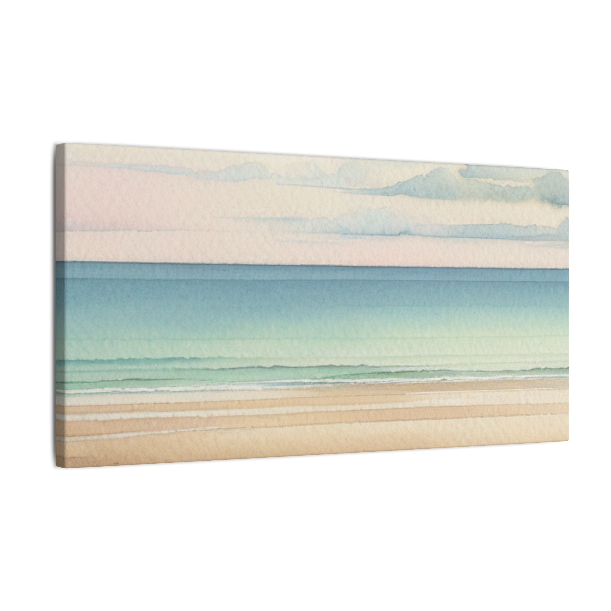 Sunset Serenity: An Ocean Beach Canvas Painting Coastal Wall Art Canvas