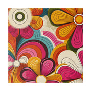 Psychedelic Petals Floral Wall Art 70s Artwork Canvas