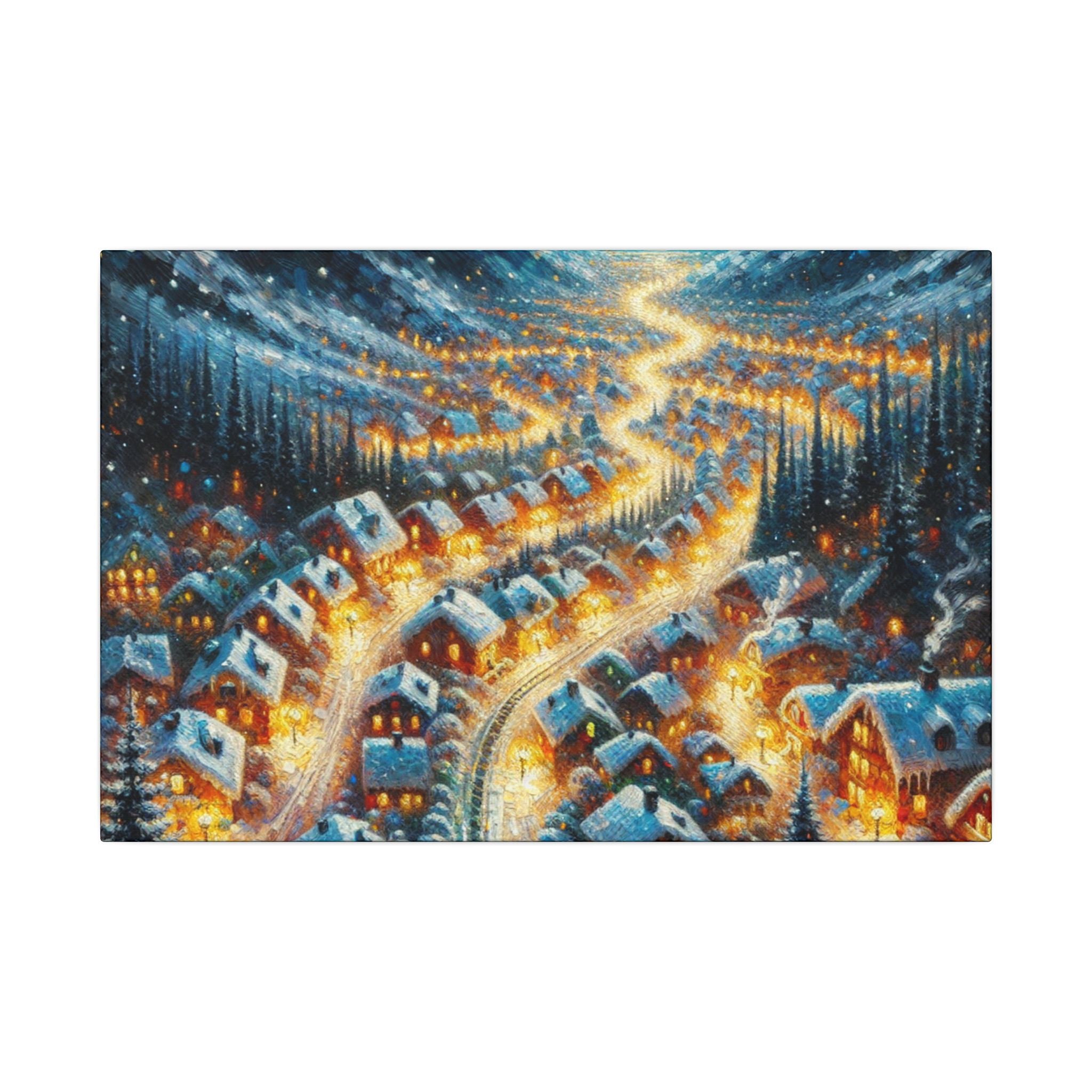Christmas Eve Village Canvas