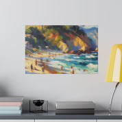 Shoreline Cliffs Impressionist Beach Painting Canvas