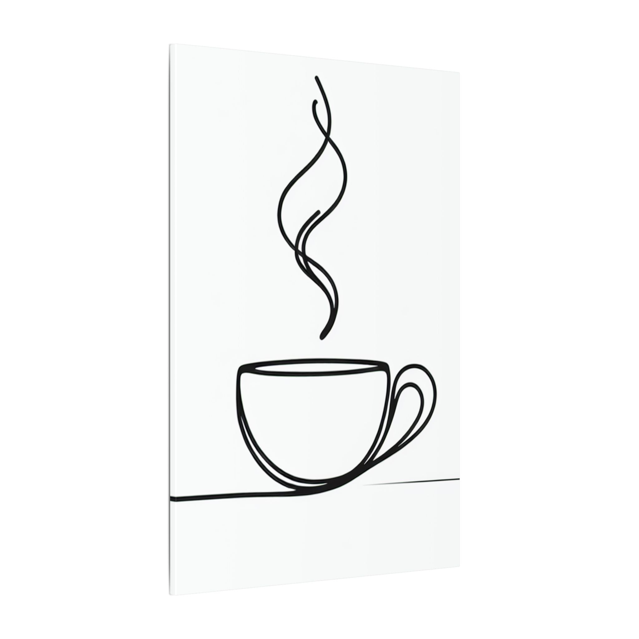 Minimal Coffee Mug Steam Canvas