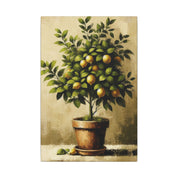 Rustic Lemon Tree In Pot Canvas